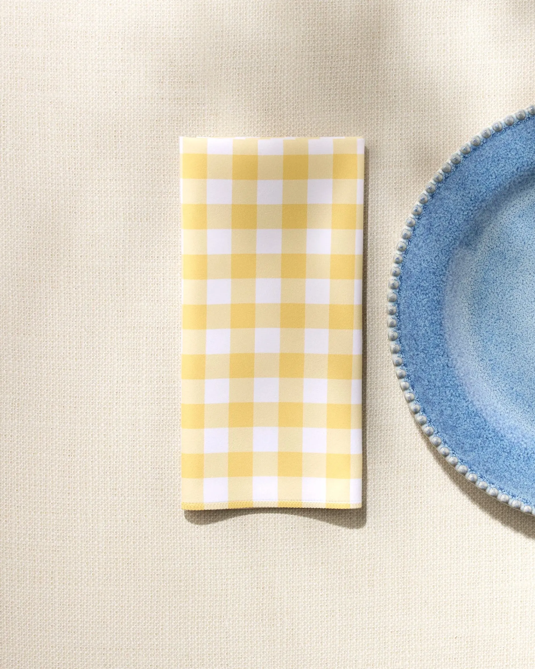 GEOMETRY Lemon Gingham Dinner Napkin Set