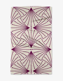 GEOMETRY Libby Dark Maroon Tea Towel