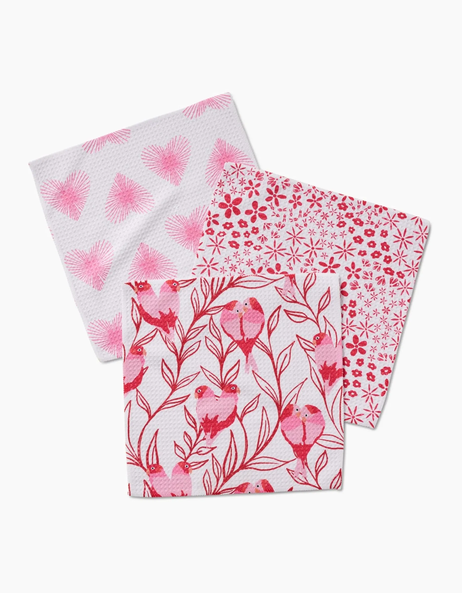 GEOMETRY Love Birds Dishcloth Set