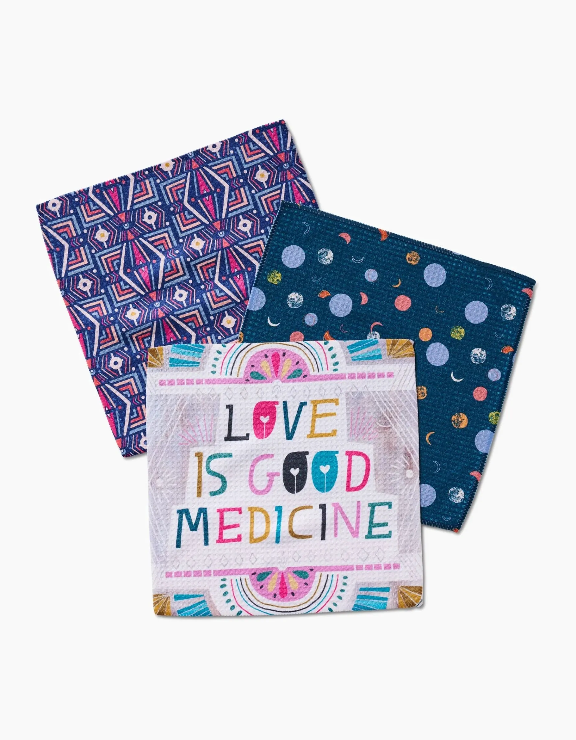 GEOMETRY Love is Good Medicine Dishcloth Set