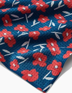 GEOMETRY Luca Daisy Red Tea Towel