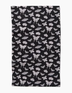 GEOMETRY Lunar Moths Black Tea Towel