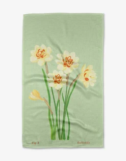 GEOMETRY March Daffodils Tea Towel