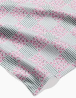 GEOMETRY Mini Flowers and Stripes Check Dinner Napkin Set