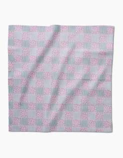 GEOMETRY Mini Flowers and Stripes Check Dinner Napkin Set