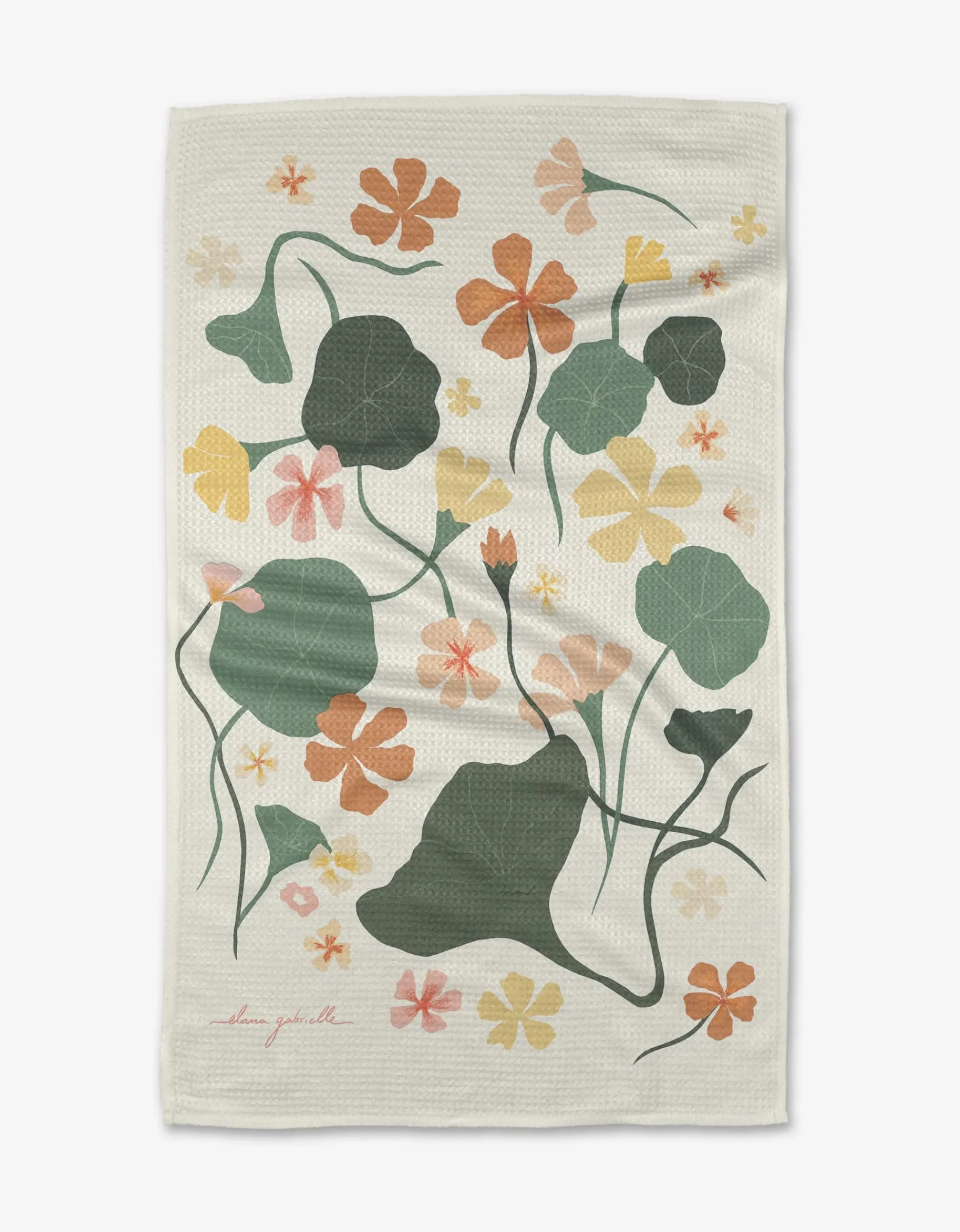 GEOMETRY Nasturtiums Tea Towel