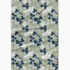 GEOMETRY Navy And Sage Meadow Tea Towel