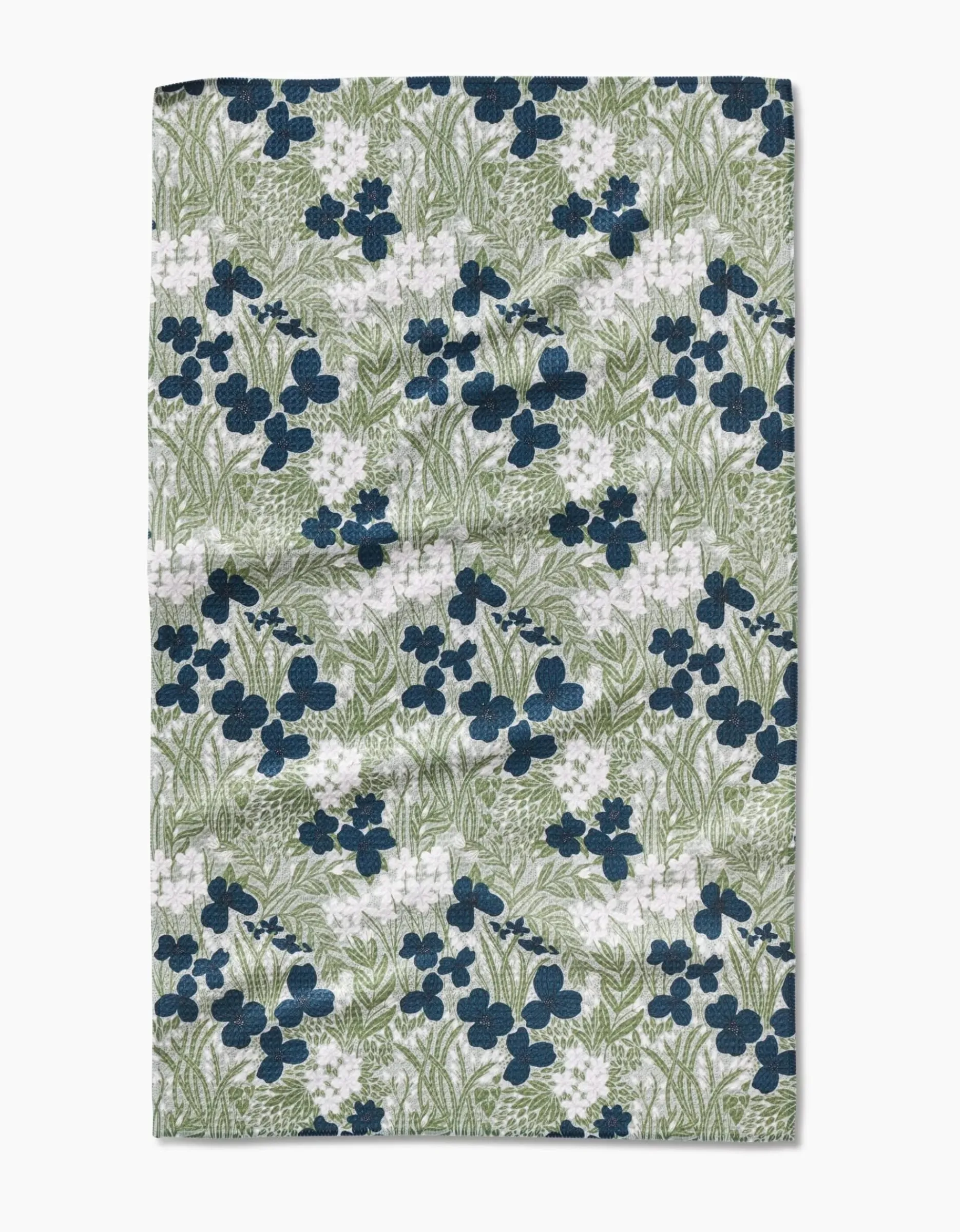 GEOMETRY Navy And Sage Meadow Tea Towel