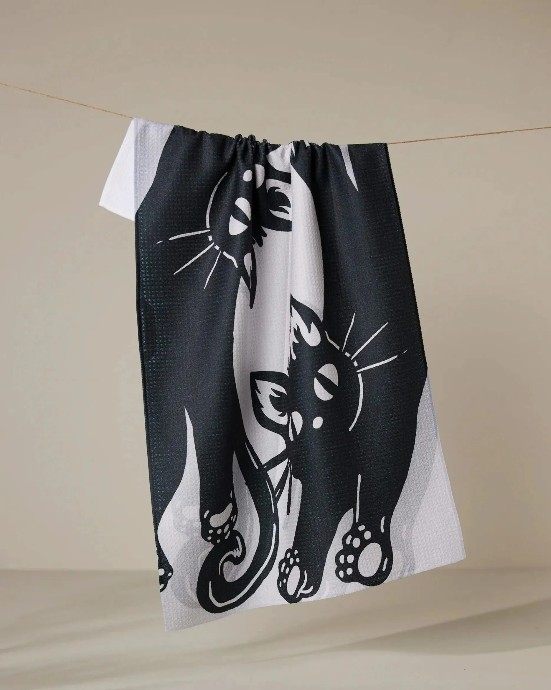 GEOMETRY Night Zoomies Tea Towel