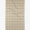 GEOMETRY Oat Grid Tea Towel