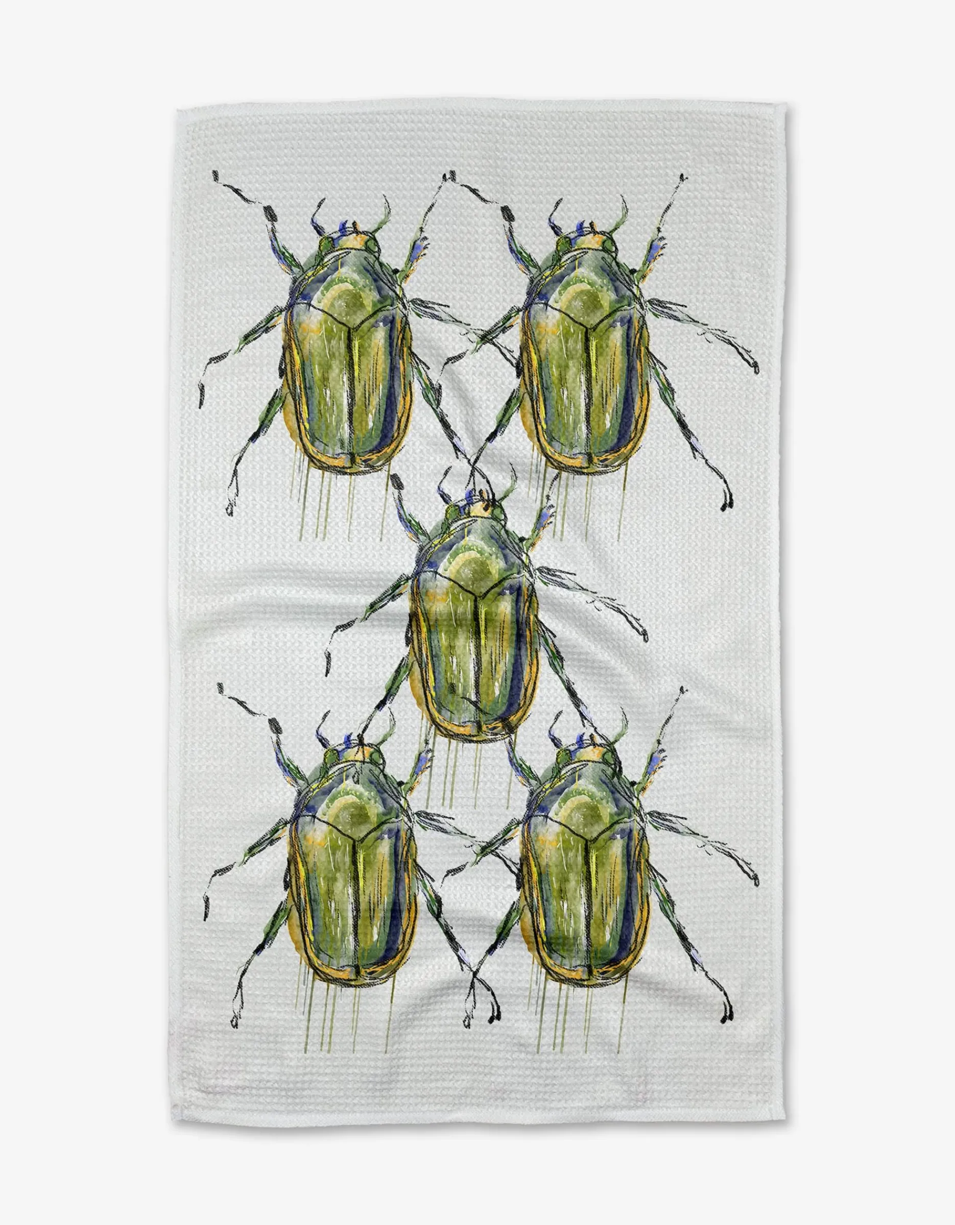 GEOMETRY Olive Beetles Tea Towel