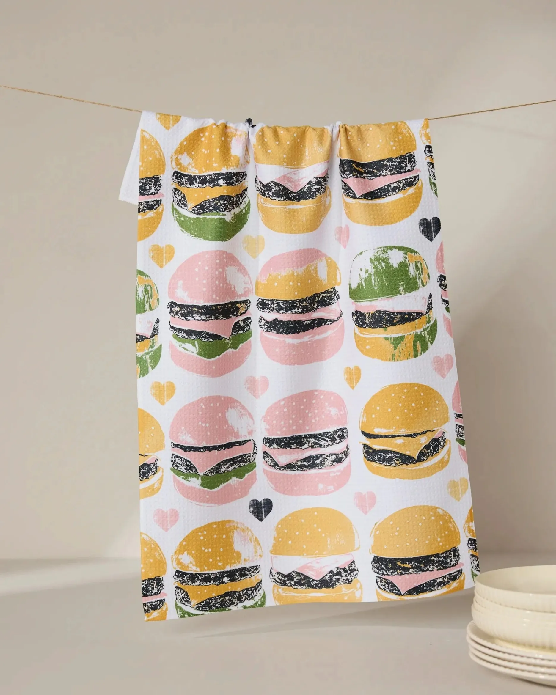 GEOMETRY On The Grill Tea Towel