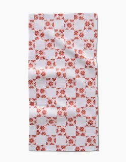 GEOMETRY Orange Checker Bar Towel