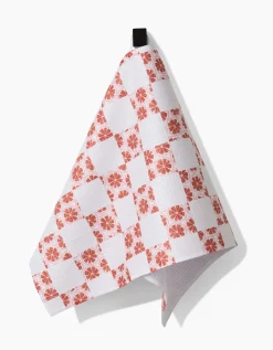 GEOMETRY Orange Checker Bar Towel
