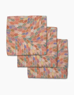 GEOMETRY Peachy Leaf Swirl Dishcloth Set