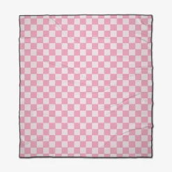 GEOMETRY Pink Checkers Beach Blanket