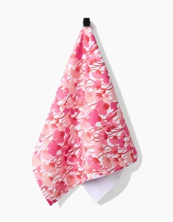 GEOMETRY Pink Florals Tea Towel