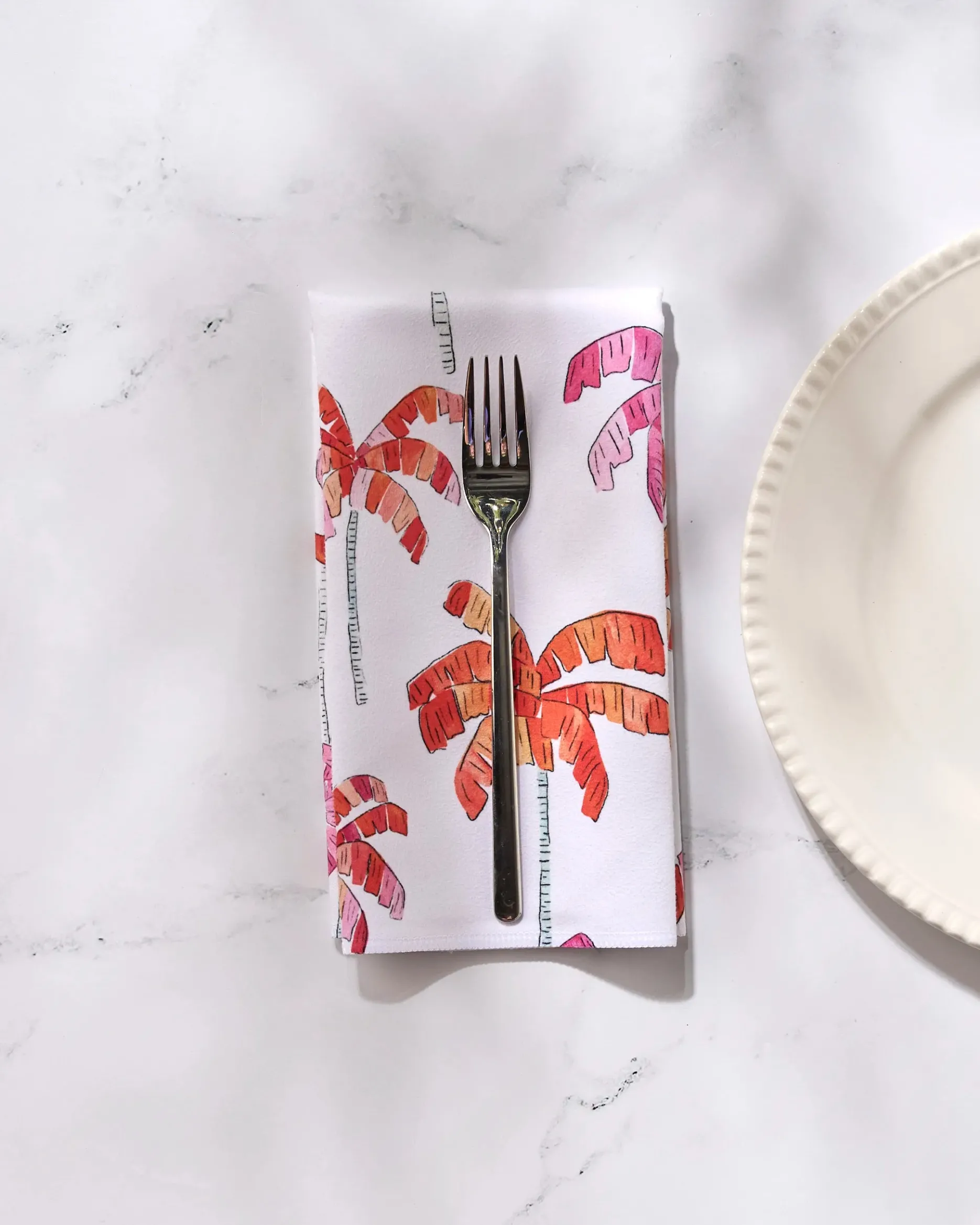 GEOMETRY Pink Palms Dinner Napkin Set
