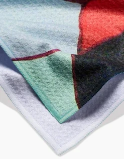 GEOMETRY Poppies on Mint Tea Towel