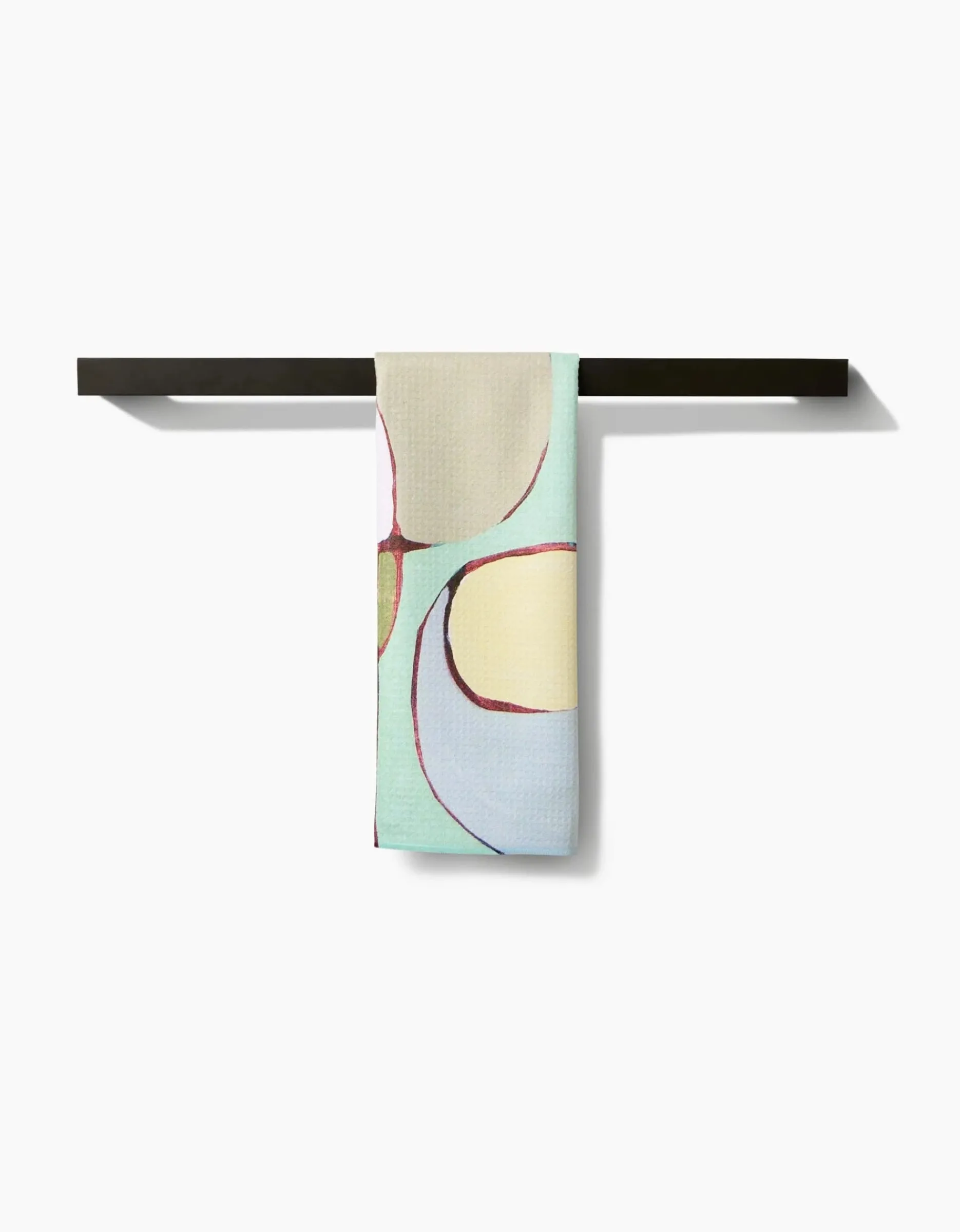 GEOMETRY Poppies on Mint Tea Towel