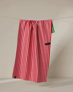 GEOMETRY Red And Green Double-Sided Tea Towel