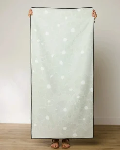 GEOMETRY Sage Petals Beach Towel