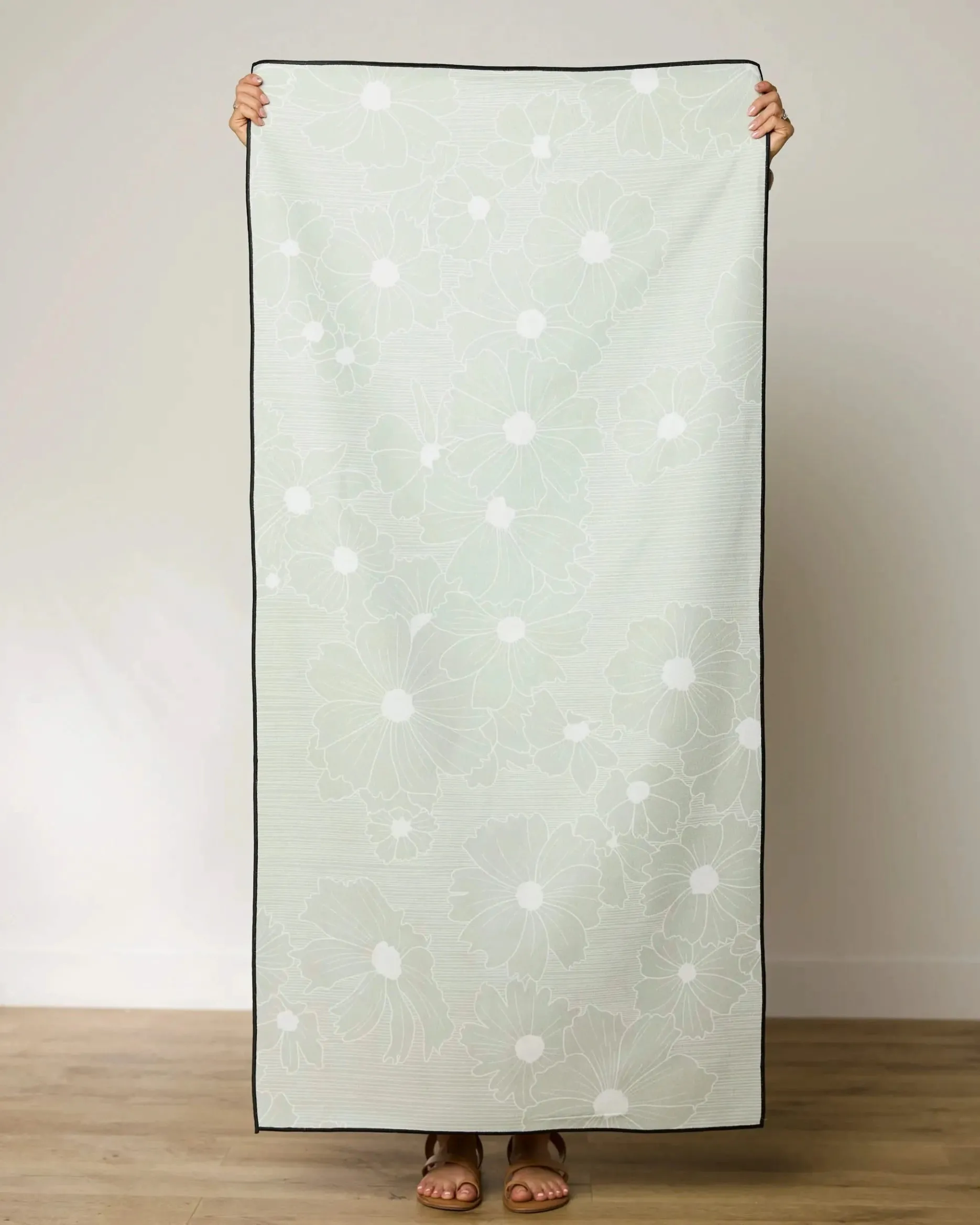 GEOMETRY Sage Petals Beach Towel