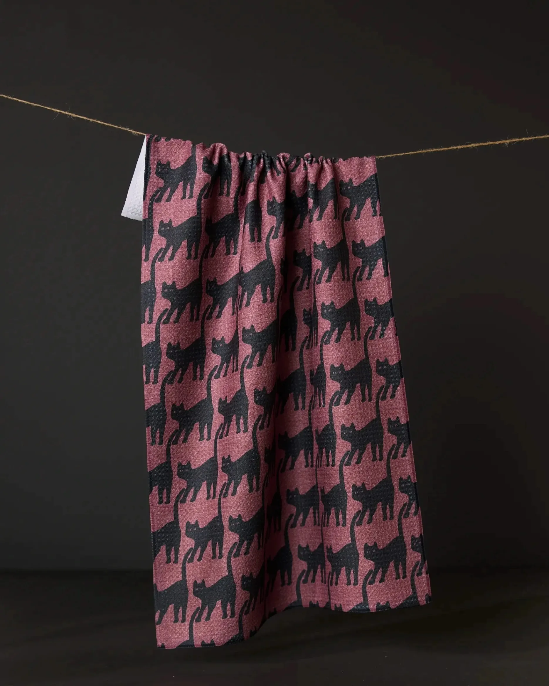 GEOMETRY Salem Cat Tea Towel