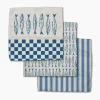 GEOMETRY Sardine Check Blue Dishcloth Set