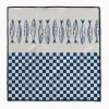 GEOMETRY Sardine Check Blue Paw Towel