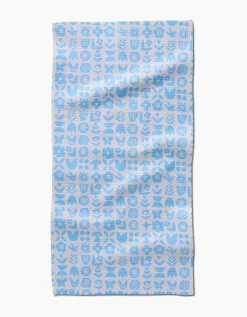 GEOMETRY Scandi Spring Blue Bar Towel