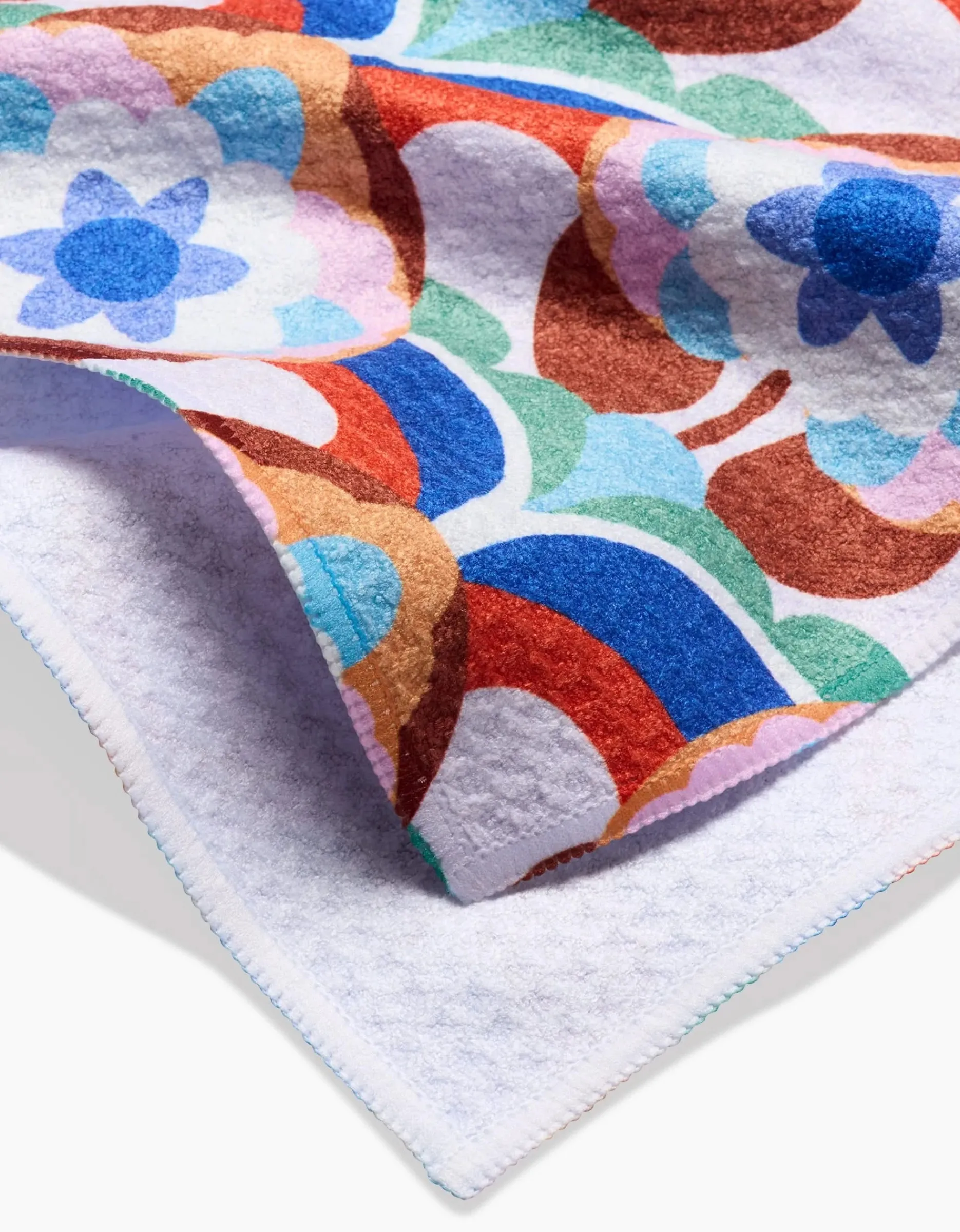 GEOMETRY Seventies Retro Flowers Tea Towel