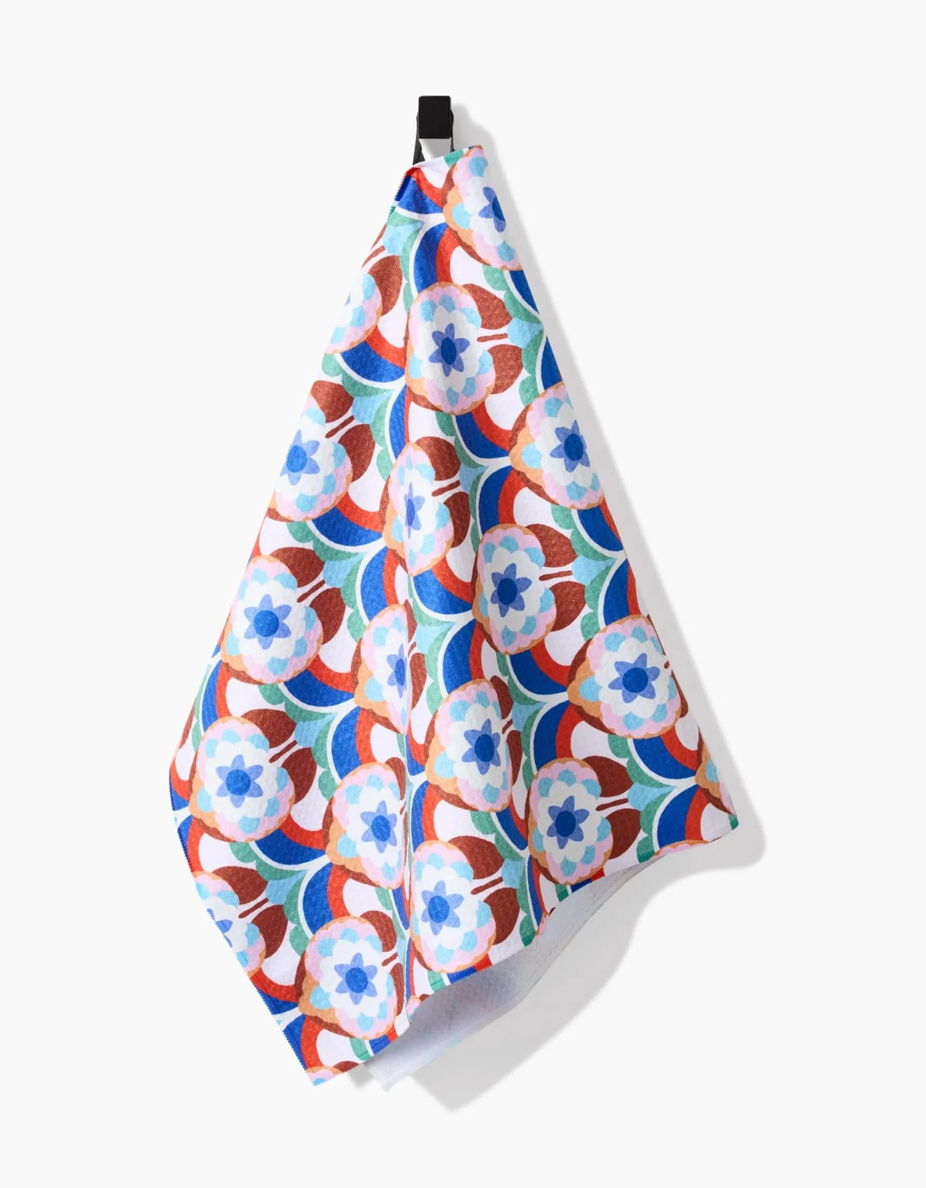 GEOMETRY Seventies Retro Flowers Tea Towel