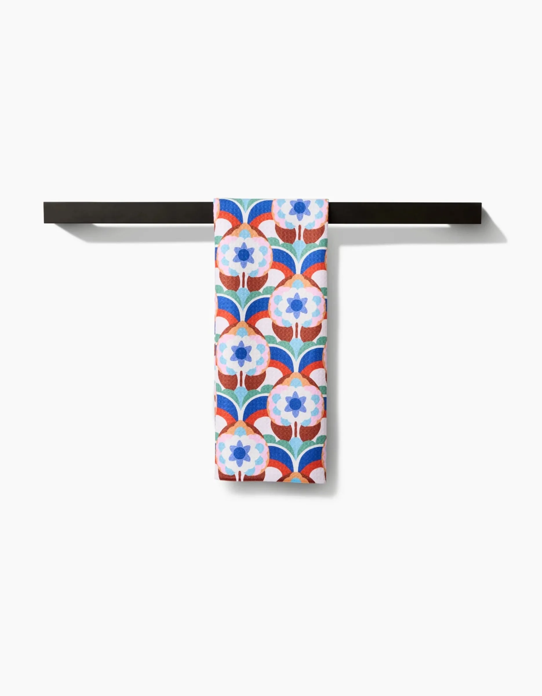 GEOMETRY Seventies Retro Flowers Tea Towel