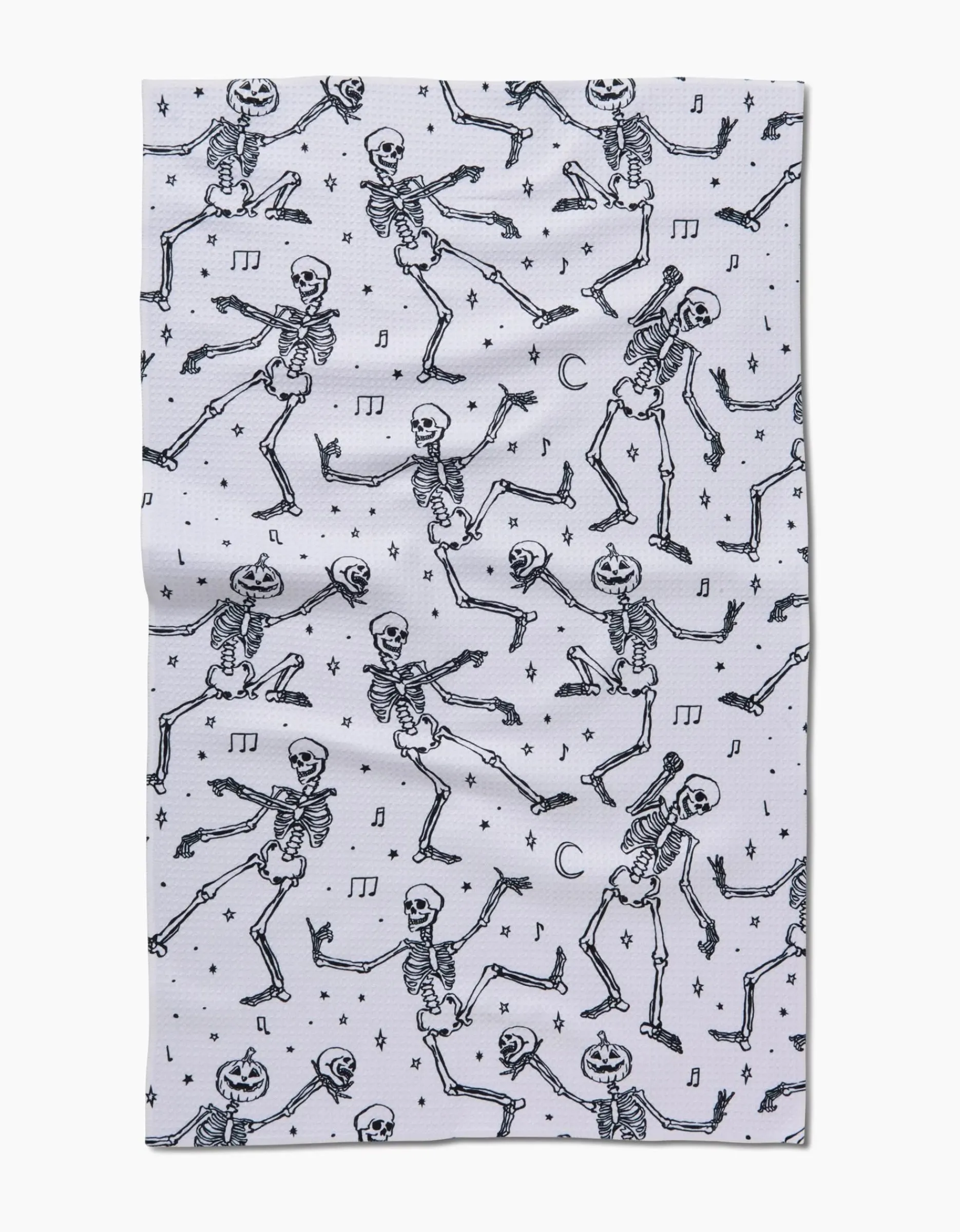 GEOMETRY Skeleton Halloween Dance Tea Towel