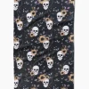 GEOMETRY Skulls In Bloom Tea Towel