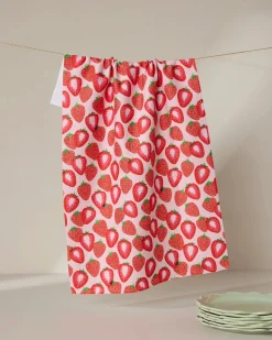 GEOMETRY So Many Strawberries Tea Towel