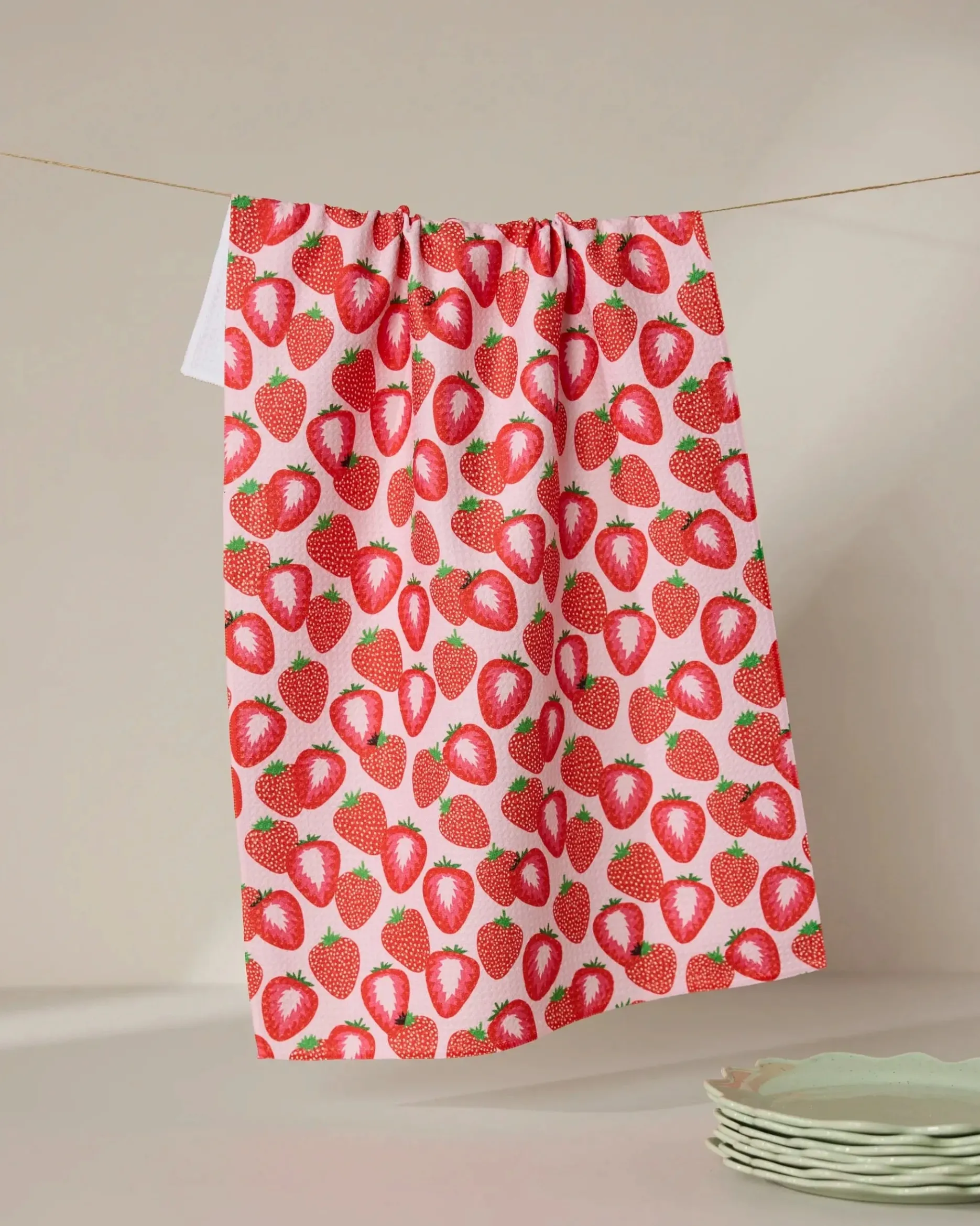 GEOMETRY So Many Strawberries Tea Towel