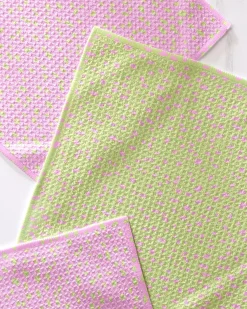 GEOMETRY Speckle Green Pink Dishcloth Set