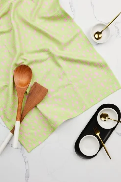GEOMETRY Speckle Green Tea Towel