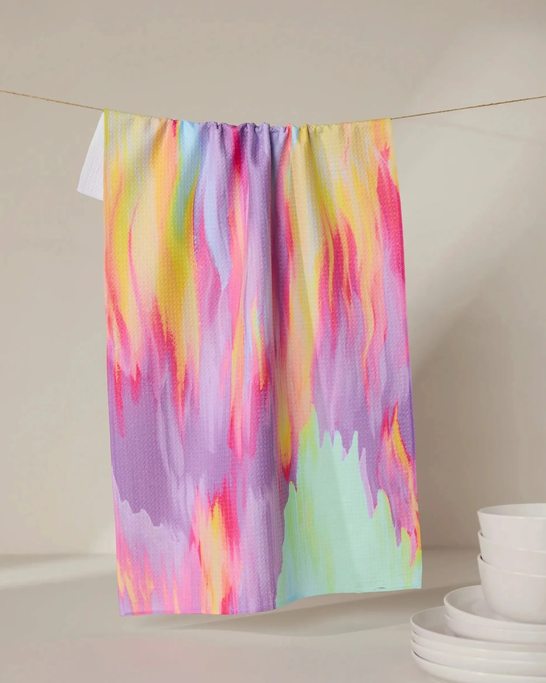 GEOMETRY Splash of Summer Tea Towel