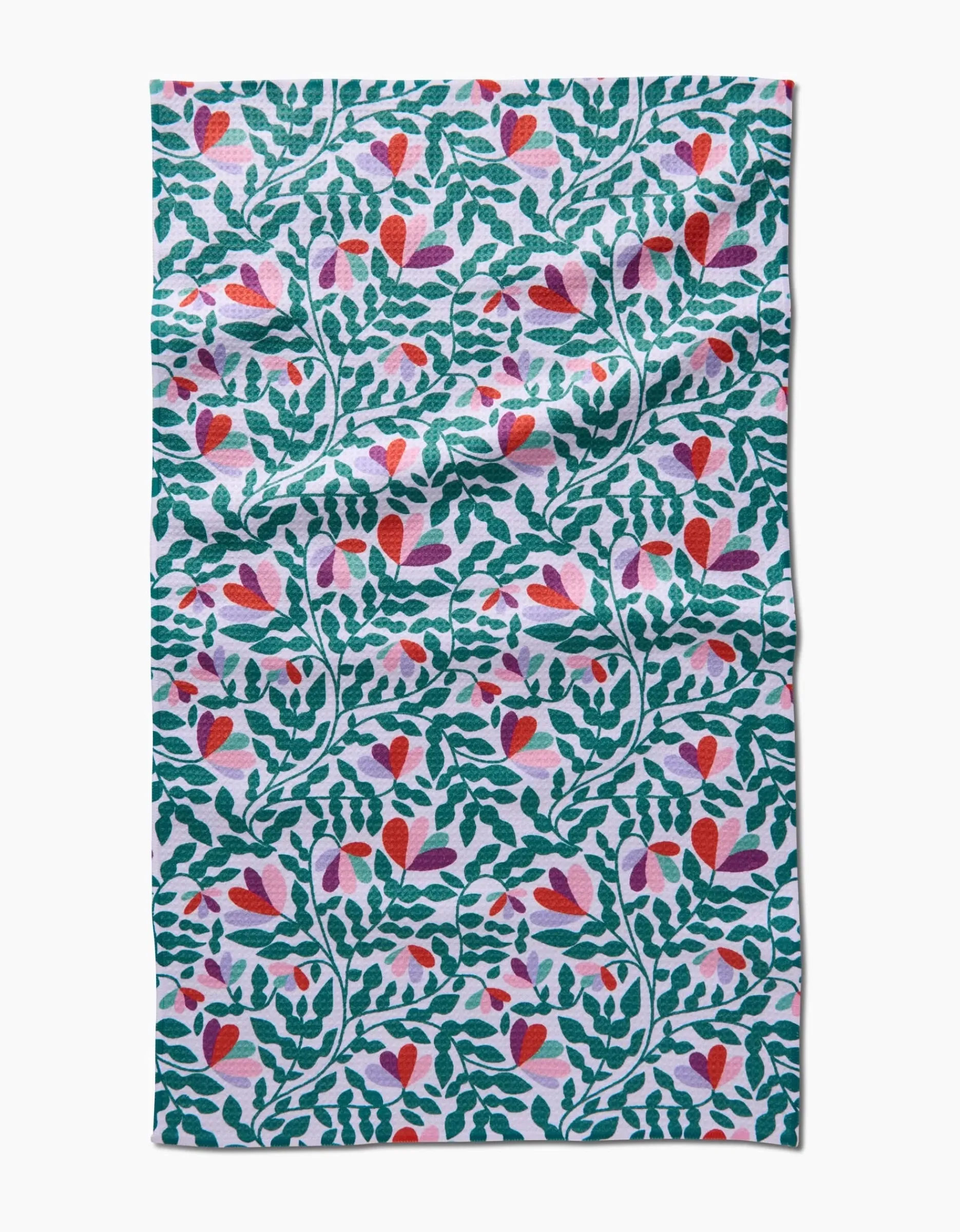GEOMETRY Spring Wavy Leaves Tea Towel