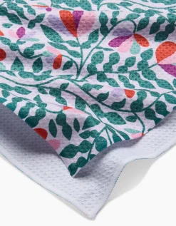 GEOMETRY Spring Wavy Leaves Tea Towel
