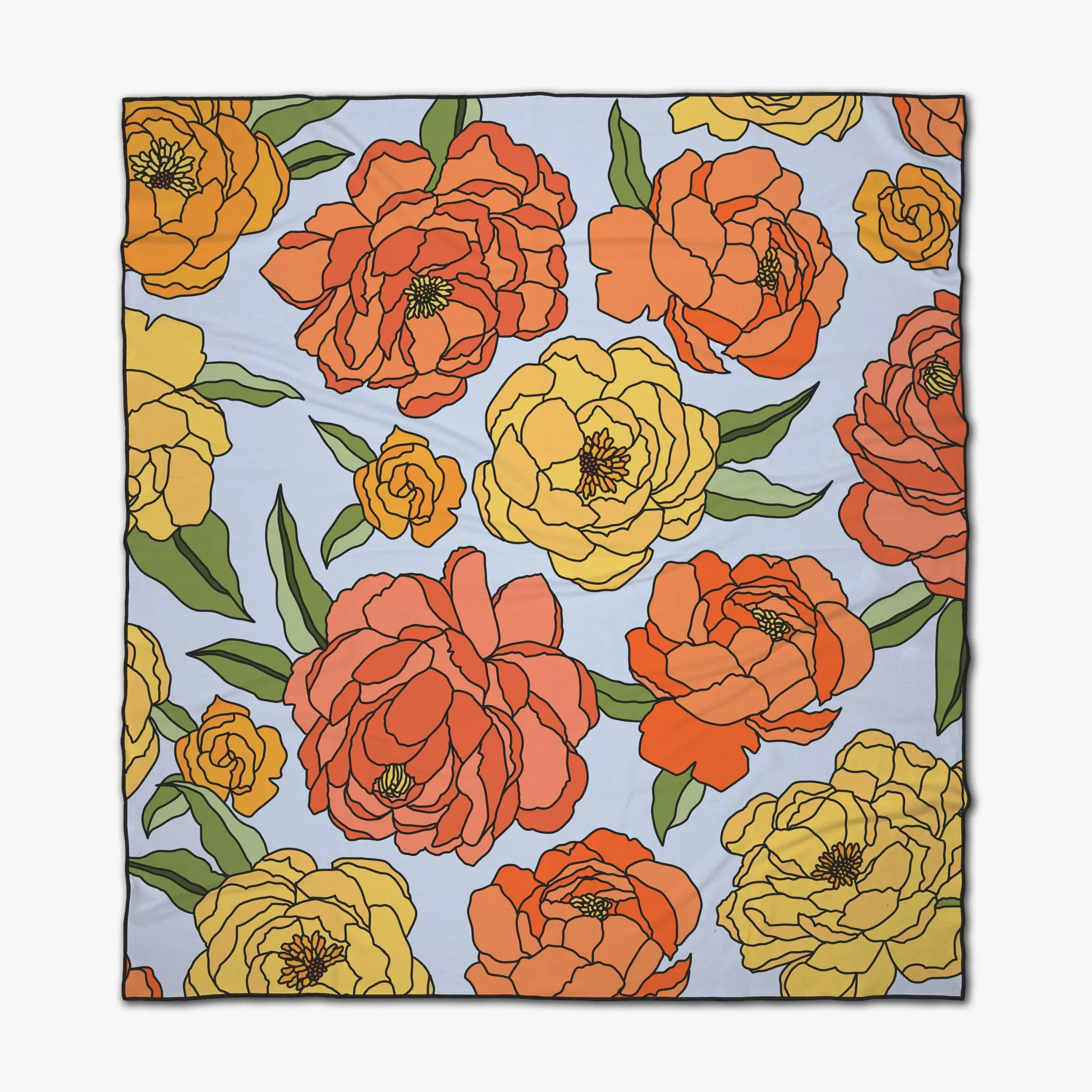 GEOMETRY Summer Flowers Beach Blanket