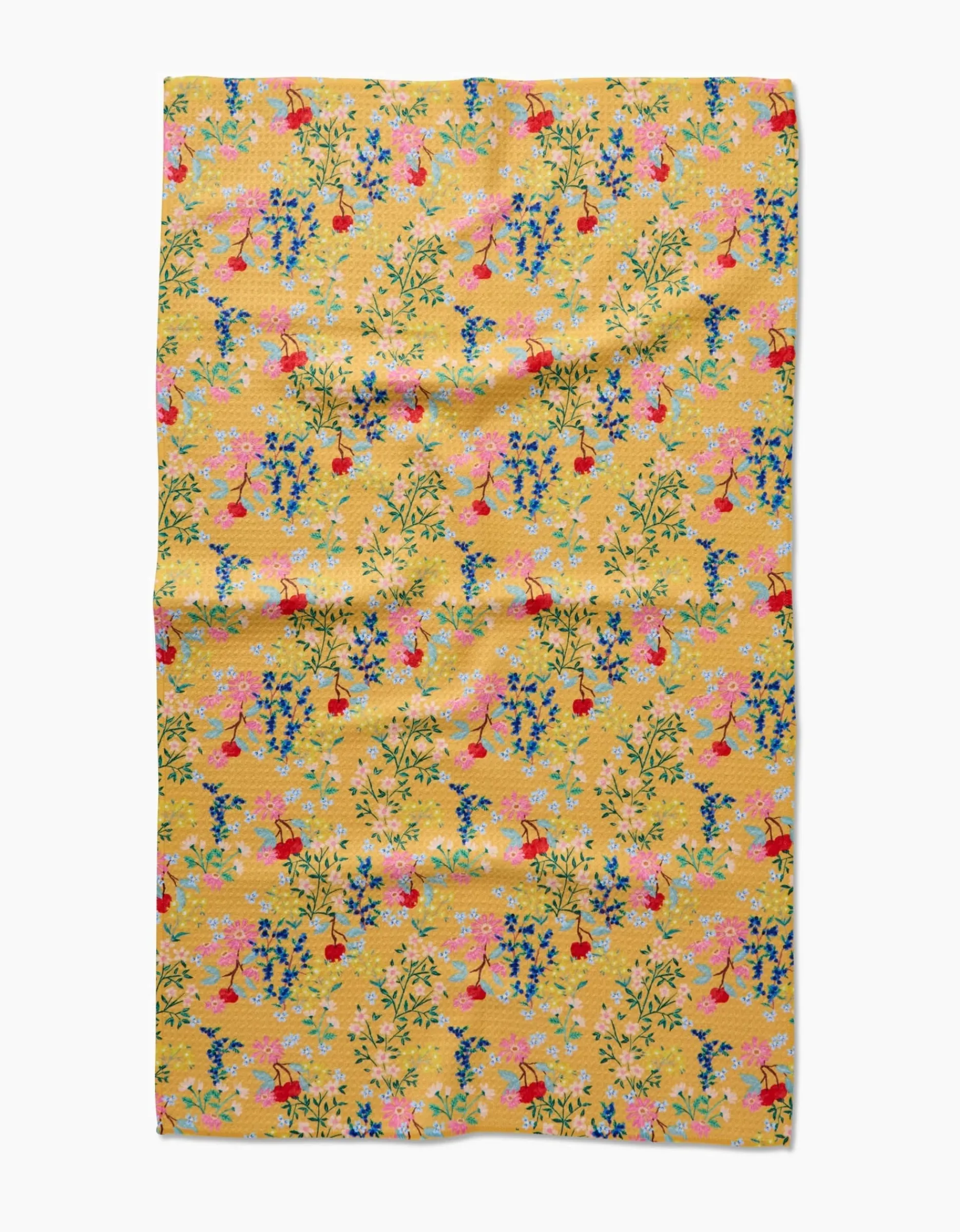 GEOMETRY Sunny Cherry Blossoms Tea Towel