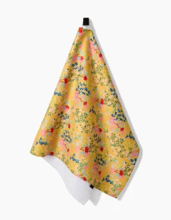 GEOMETRY Sunny Cherry Blossoms Tea Towel