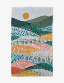GEOMETRY Sunrise Mountains Tea Towel