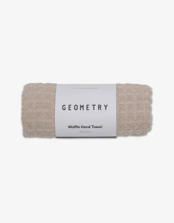 GEOMETRY Taupe Waffle Hand Towel