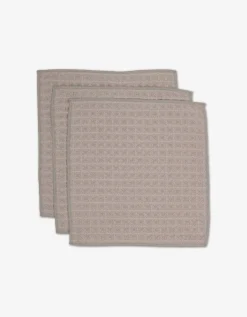 GEOMETRY Taupe Waffle Washcloth Set