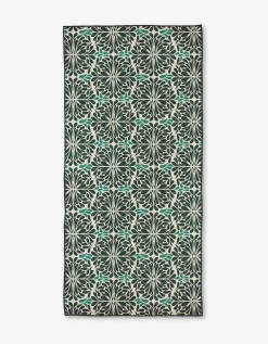 GEOMETRY Teal Pinwheel Beach Towel